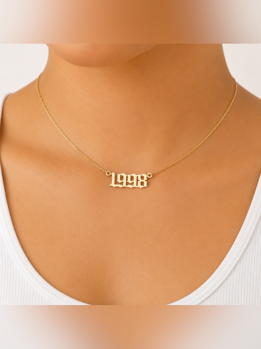 1998 Gold Birth Year Necklace - Personalized Women’s Jewelry
